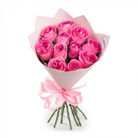 Bouquet of 11 pink roses