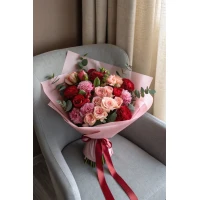 Bouquet "Pink cloud" with roses